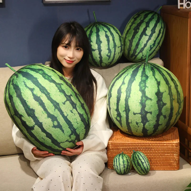 Realistic Watermelon Fruit Plush Pillow