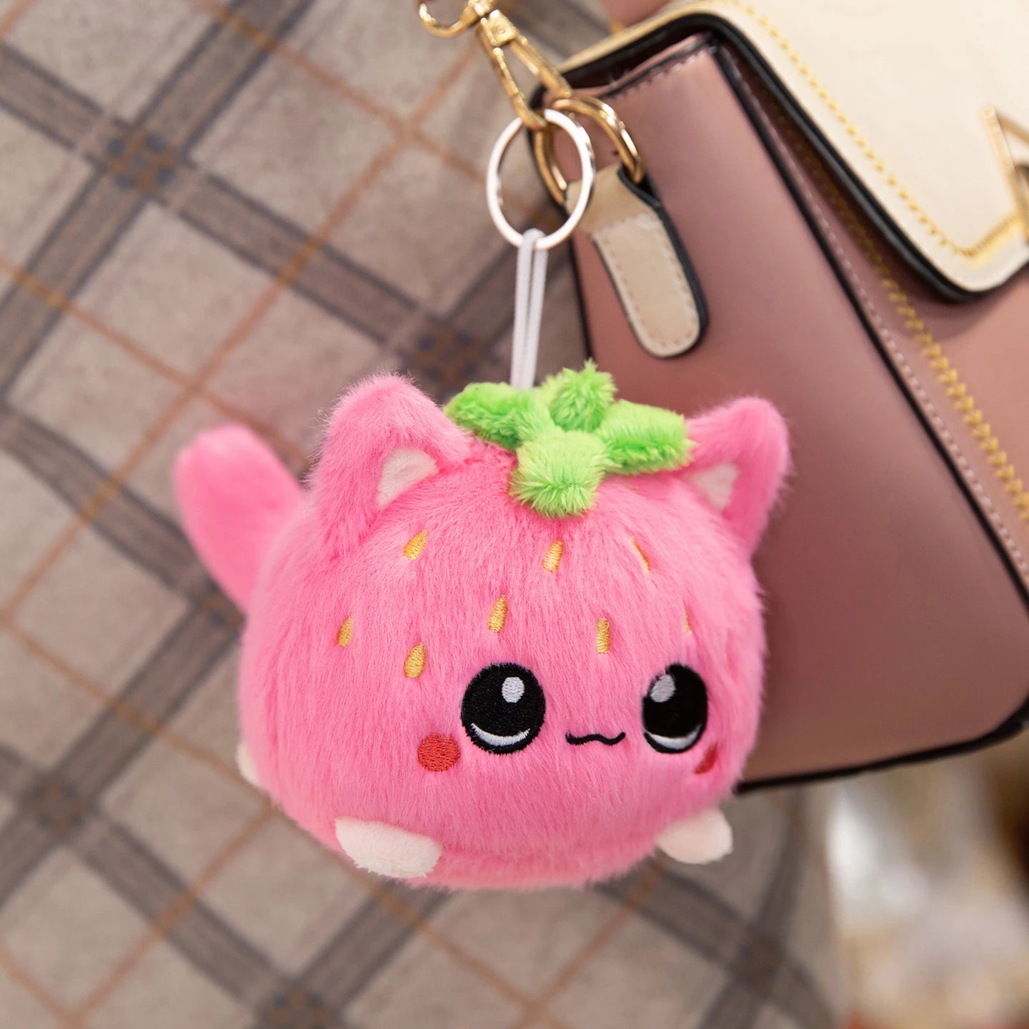 Kawaii Pink Strawberry Cat Plush Toy