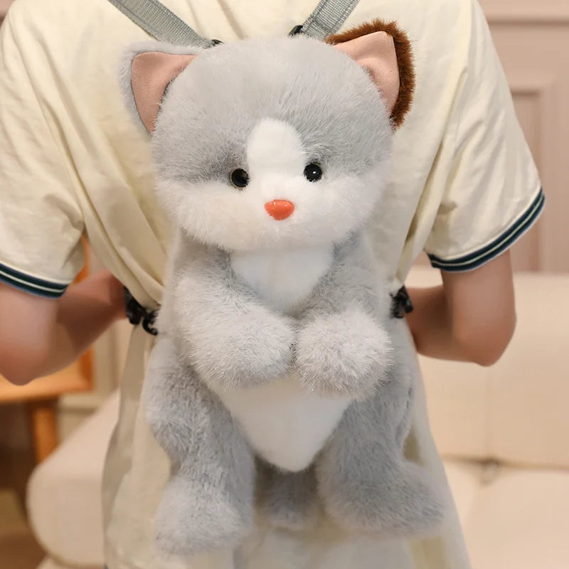 Adorable Pink Faux Fur Animal Backpack