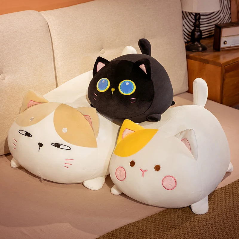 Chubby Cat Plush Pillow with Diverse Styles