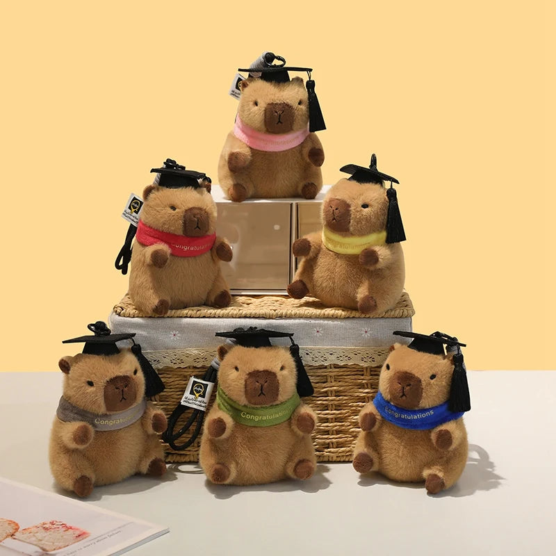 Adorable Graduation Plush Keychain with Ribbon