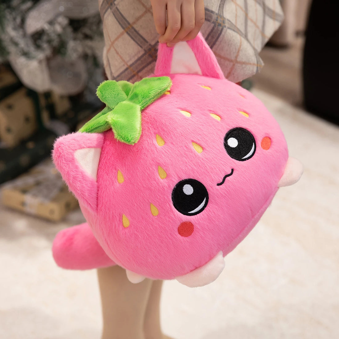 Kawaii Pink Strawberry Cat Plush Toy