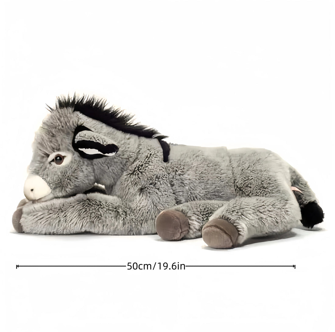Oversized Gray Plush Lying Donkey