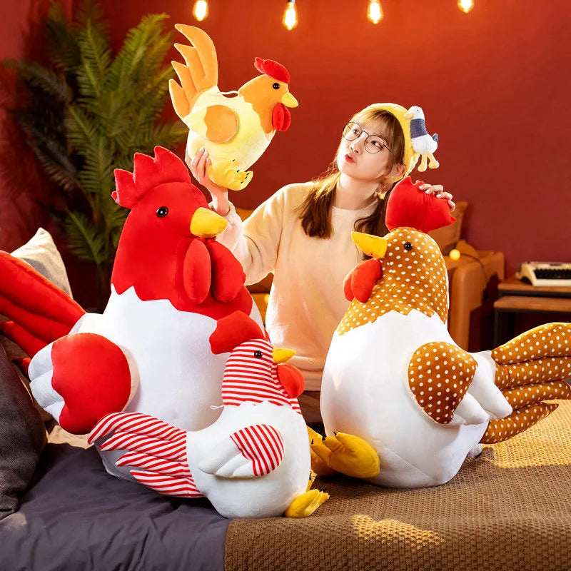 Oversized Yellow and Orange Rooster Plush Toy
