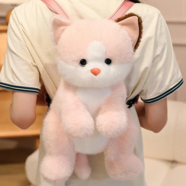 Adorable Pink Faux Fur Animal Backpack