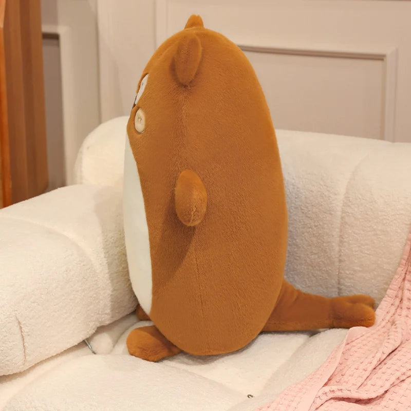 Brown and White Lying Animal Plush