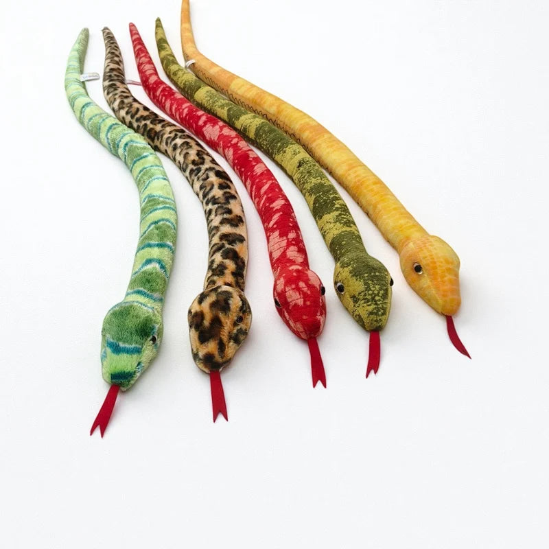 Assorted Realistic Plush Snake Toy with Forked Tongue