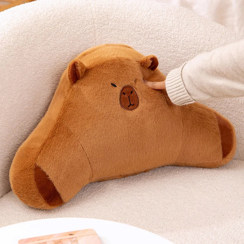 Brown Capybara Plush Lumbar Support Pillow