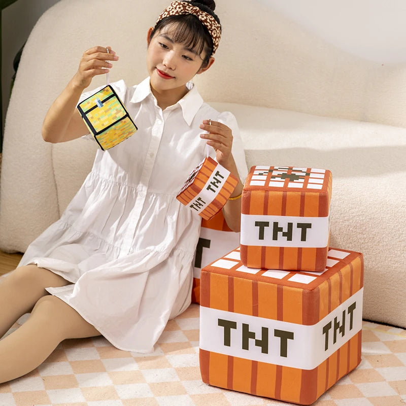 Minecraft TNT Block Orange Plush Cushion