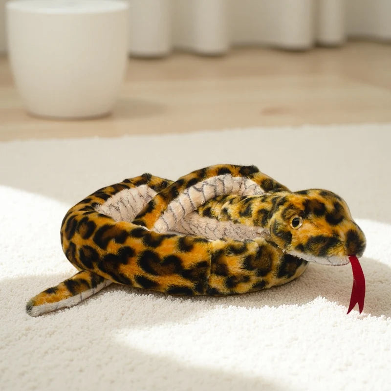 Assorted Realistic Plush Snake Toy with Forked Tongue