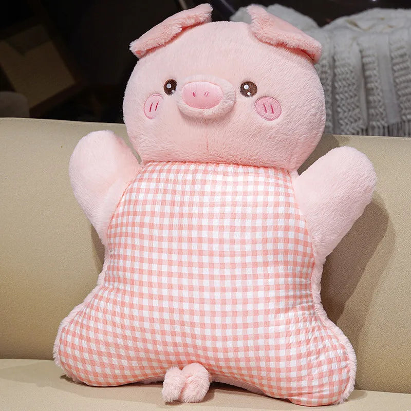 Adorable Elephant Plush Pillow with Gingham Body