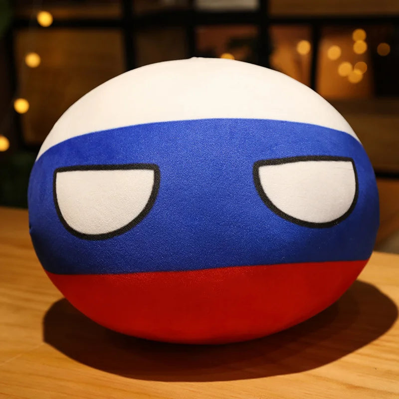 Soft Round Countryball Flag Plush Toy