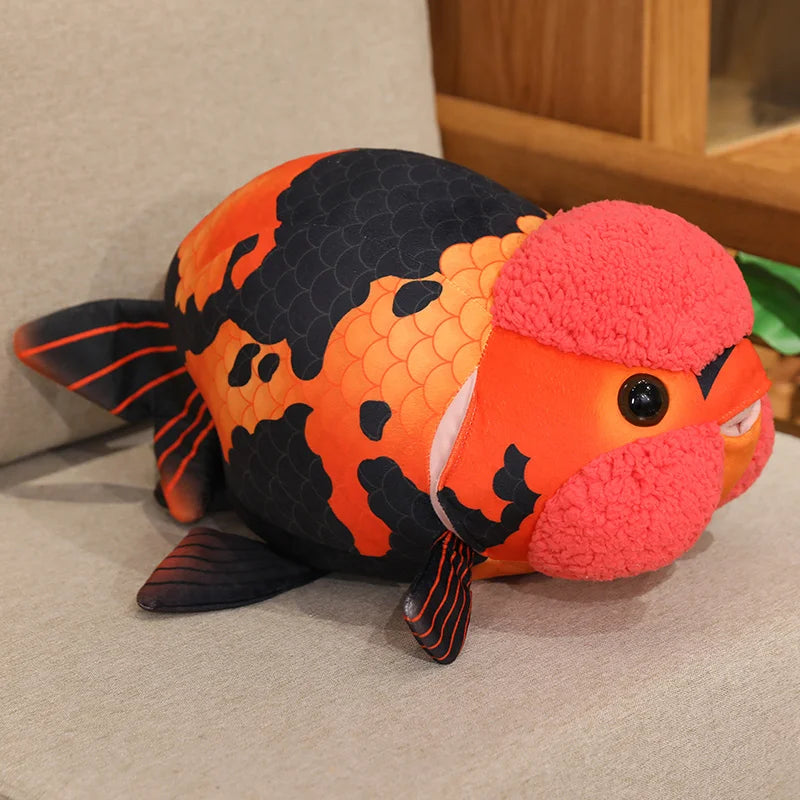 Chubby Oranda Goldfish Plush with Textured Wen