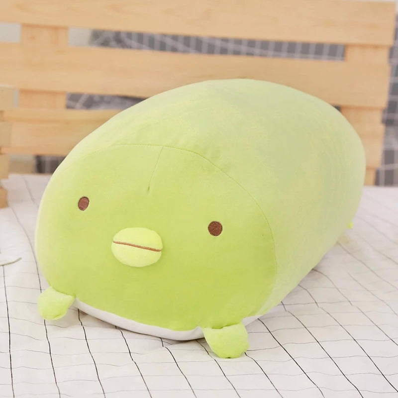 Chubby Calico Cat Plush Pillow with Smiling Face