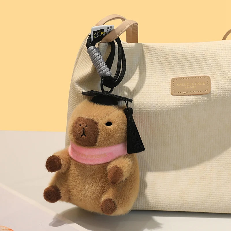 Adorable Graduation Plush Keychain with Ribbon