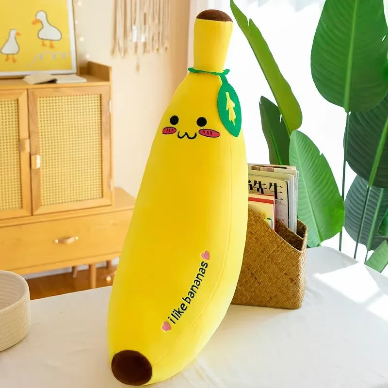 Bright Yellow Kawaii Banana Cuddle Pillow