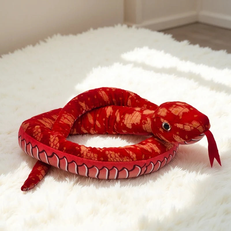 Assorted Realistic Plush Snake Toy with Forked Tongue