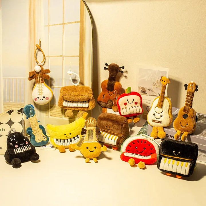 Adorable Plush Instrument & Fruit Keychain