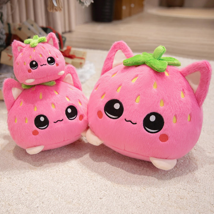 Kawaii Pink Strawberry Cat Plush Toy