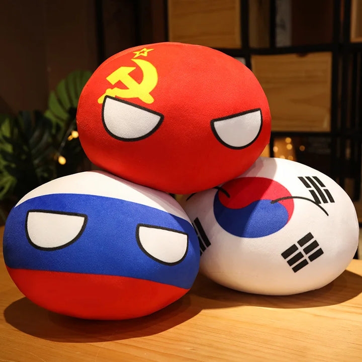 Soft Round Countryball Flag Plush Toy