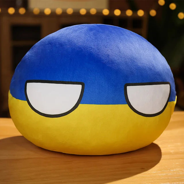 Soft Round Countryball Flag Plush Toy