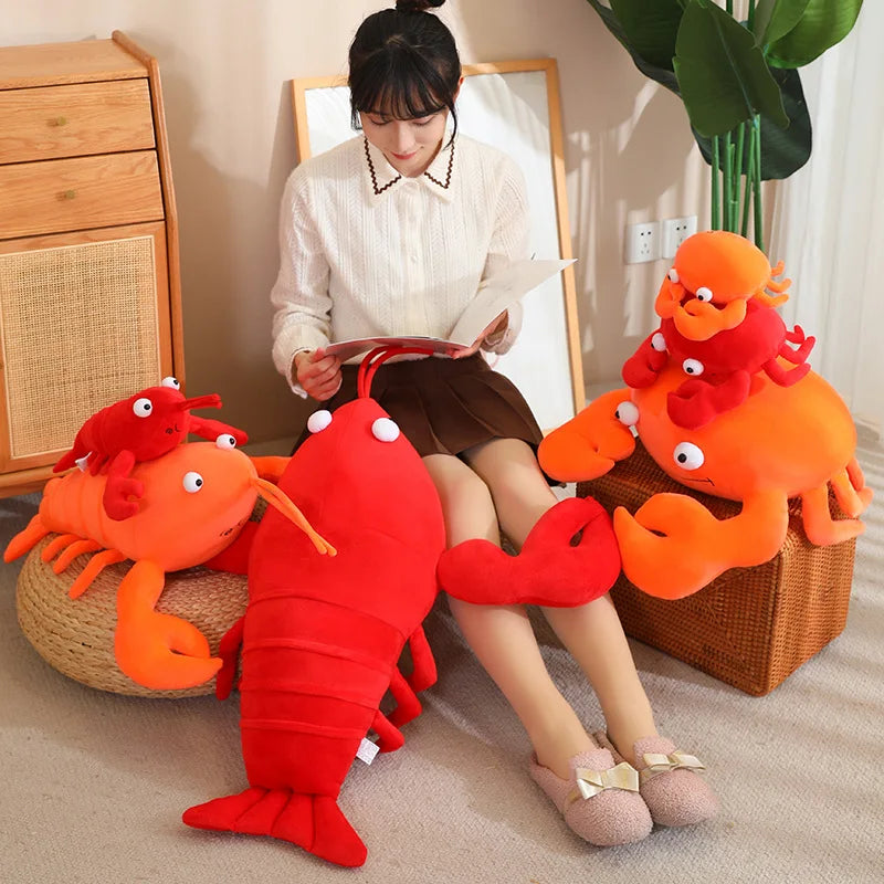 Cute Red Lobster and Orange Crab Plush Toys