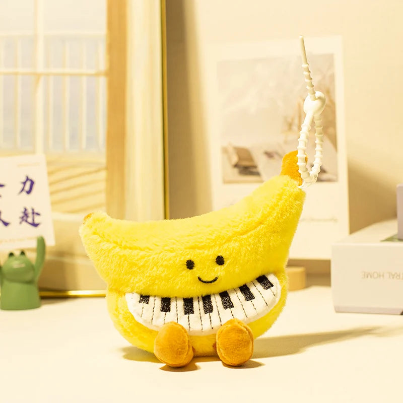 Adorable Plush Instrument & Fruit Keychain