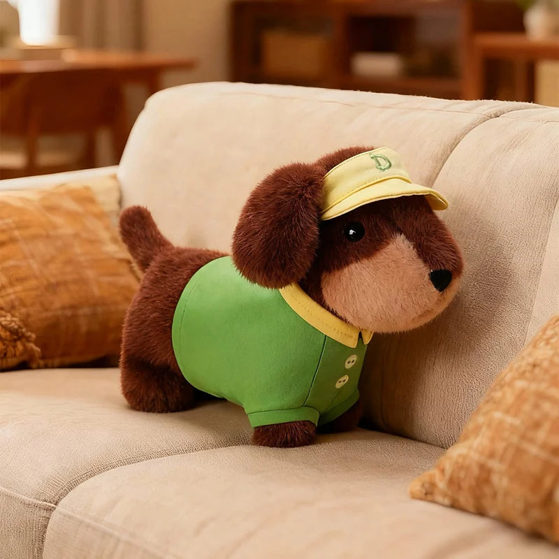 Brown Dachshund Plush in Yellow Bee Costume