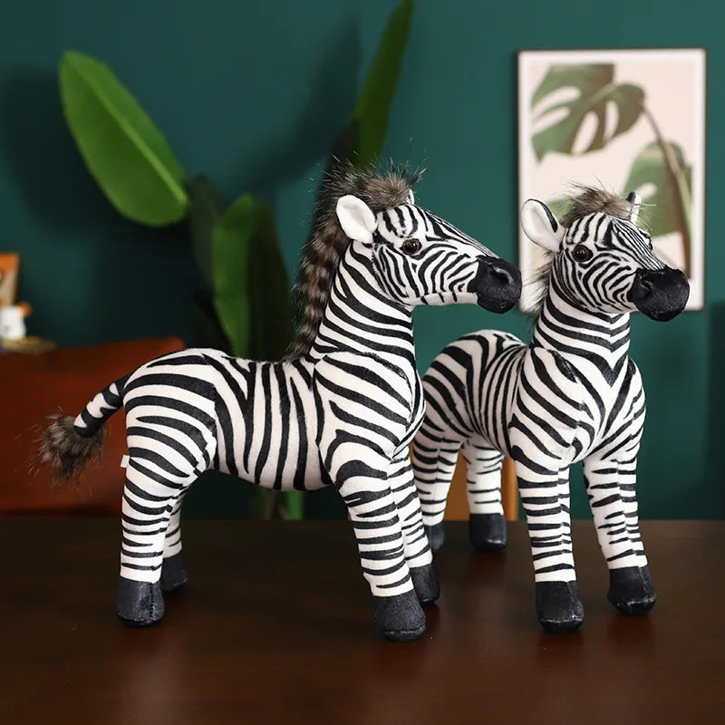 Soft Black and White Zebra Plush Toy Pair