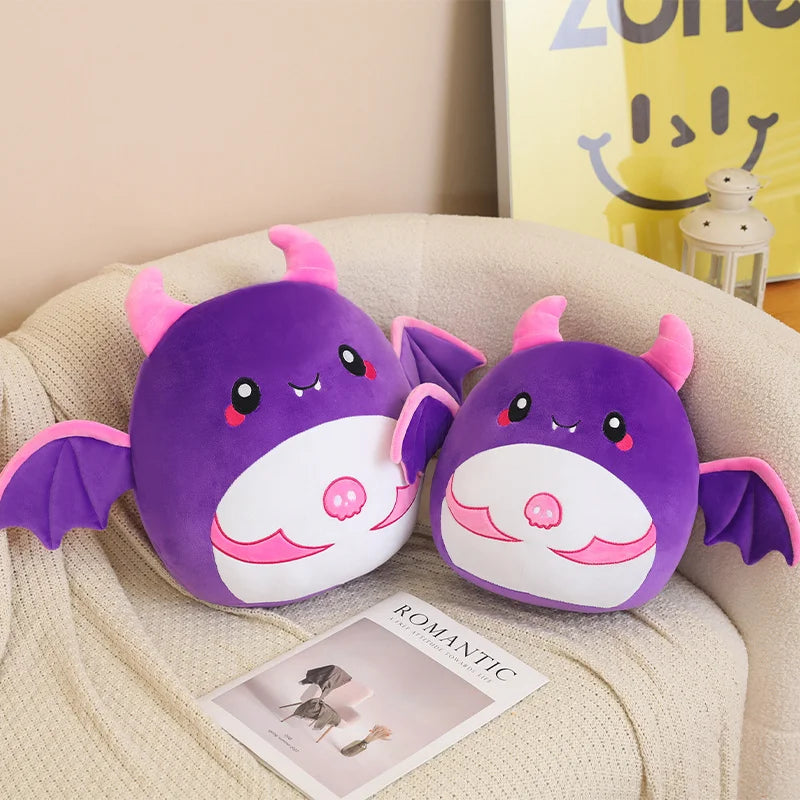 Squishy Purple Bat Plush Toy with Pink Wings