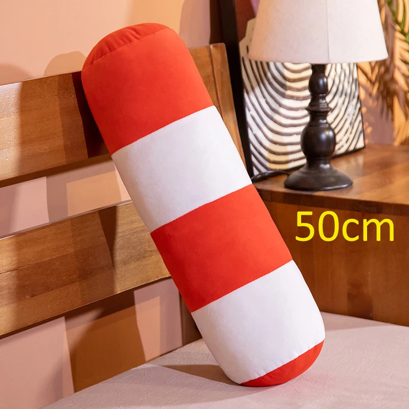 Fun Orange and White Traffic Cone Plush Pillow