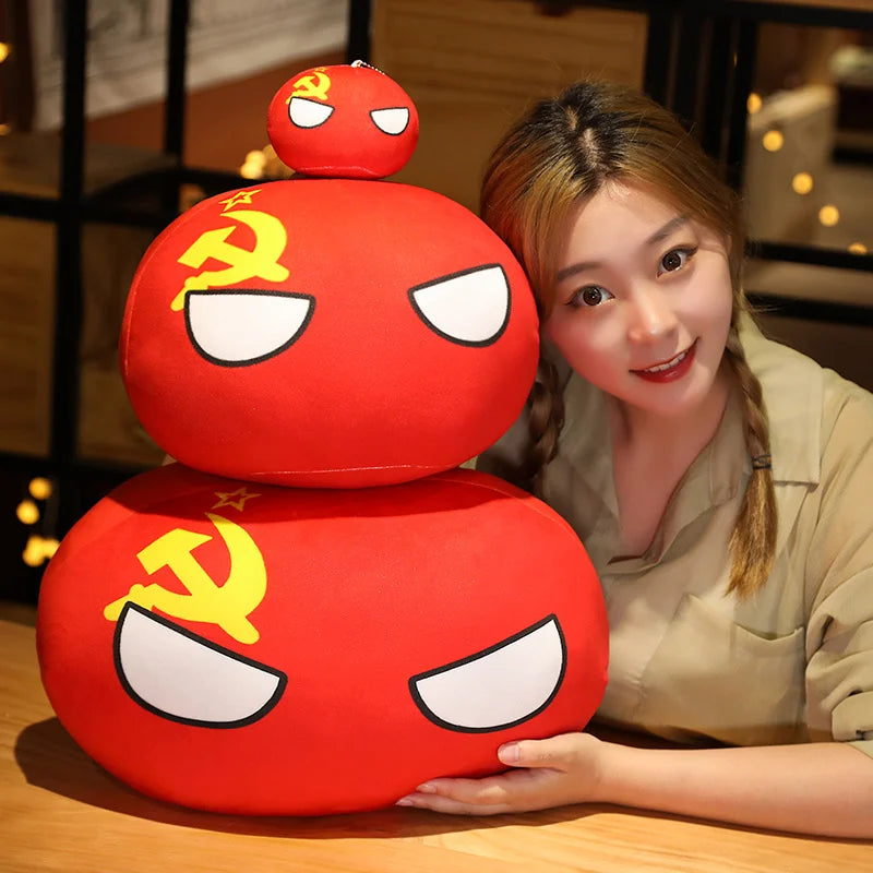 Soft Round Countryball Flag Plush Toy