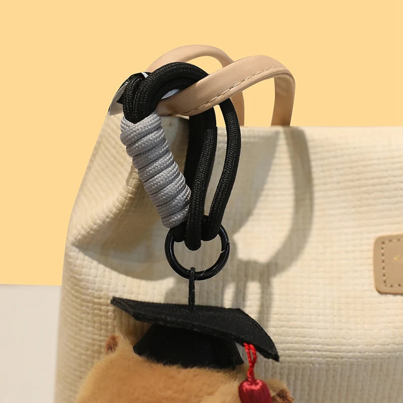 Adorable Graduation Plush Keychain with Ribbon