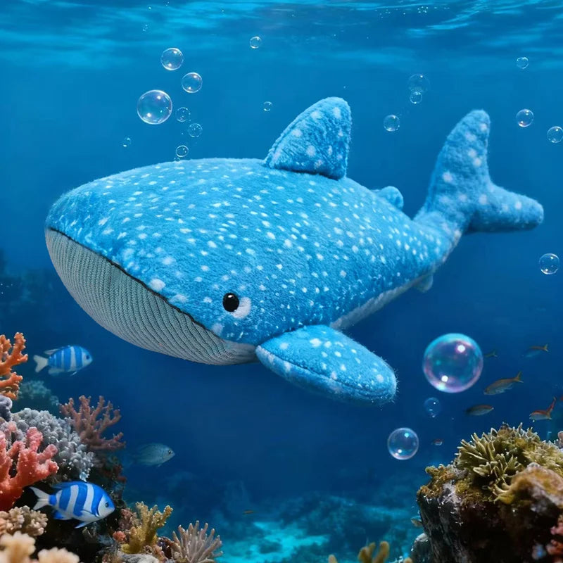 Blue Polka Dot Whale Shark Plush Toy