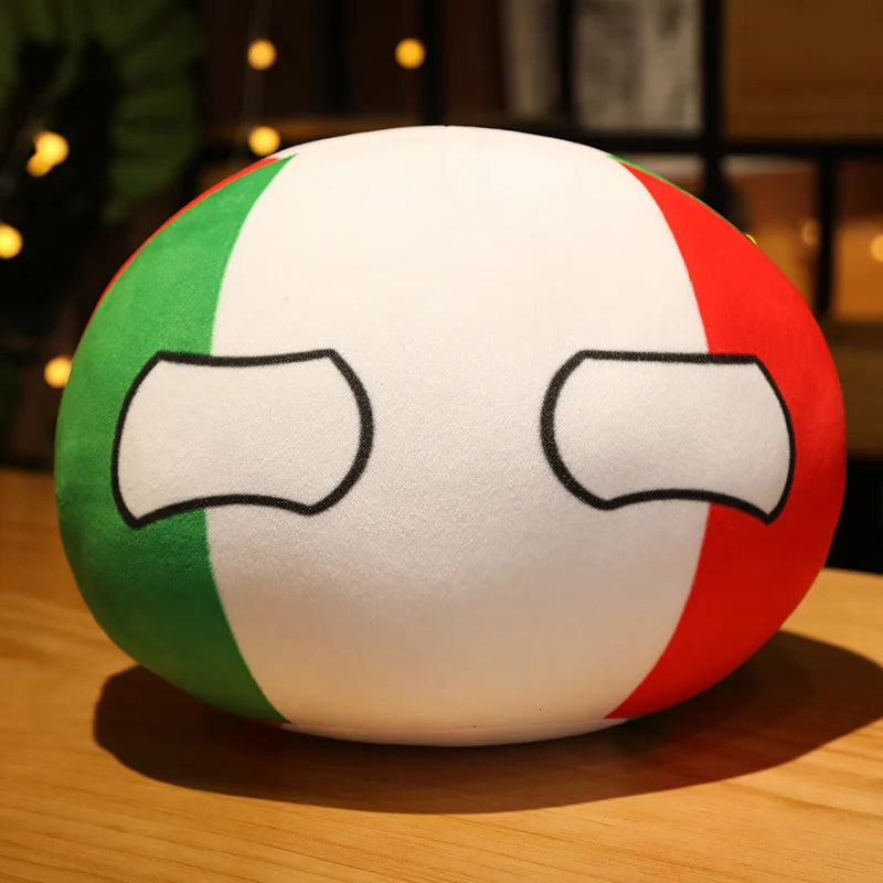 Soft Round Countryball Flag Plush Toy