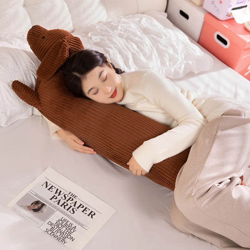 Brown Corduroy Dachshund Body Pillow