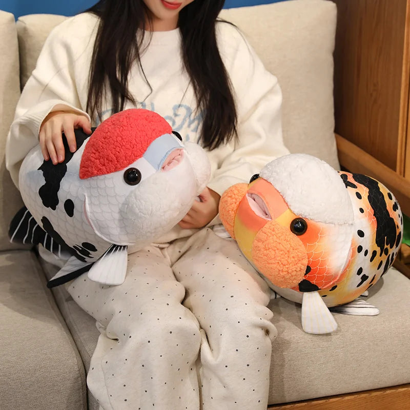 Chubby Oranda Goldfish Plush with Textured Wen