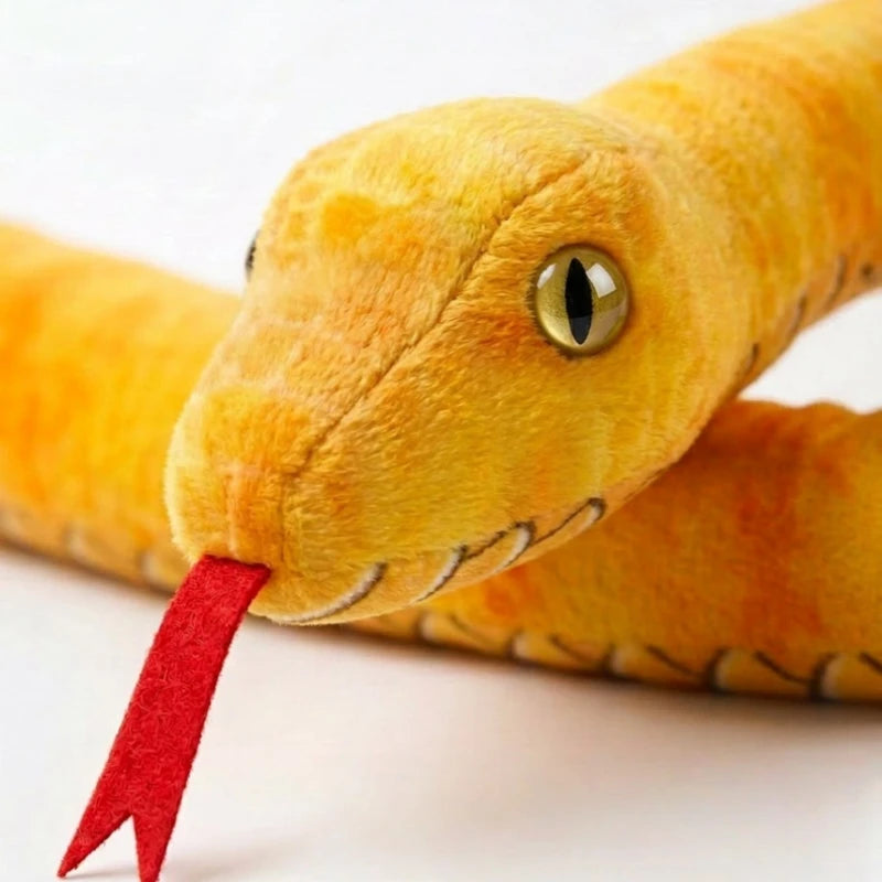 Assorted Realistic Plush Snake Toy with Forked Tongue