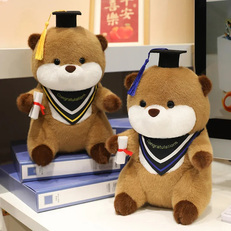 Brown Plush Graduation Bear with Cap and Diploma