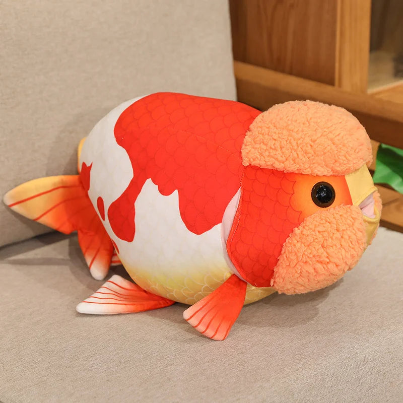 Chubby Oranda Goldfish Plush with Textured Wen