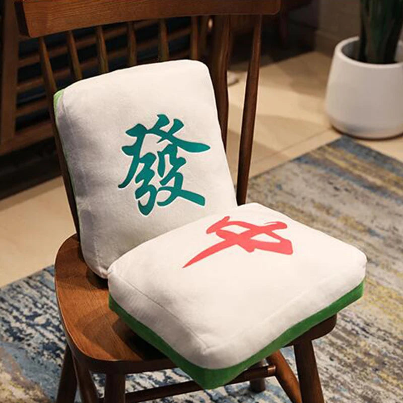 Mahjong Tile Plush Cushion with Iconic Designs