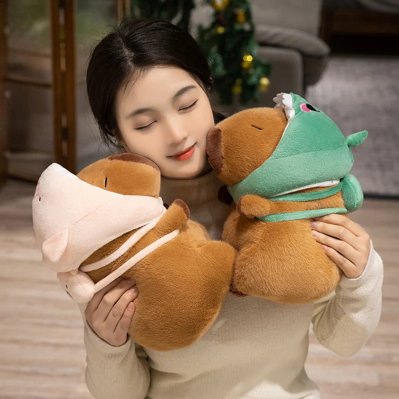 Adorable Capybara Plush in Animal Hats