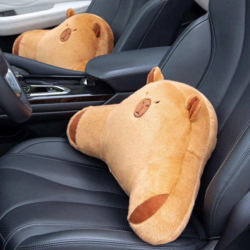 Brown Capybara Plush Lumbar Support Pillow