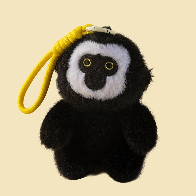 Cute Black Gibbon Plush Keychain