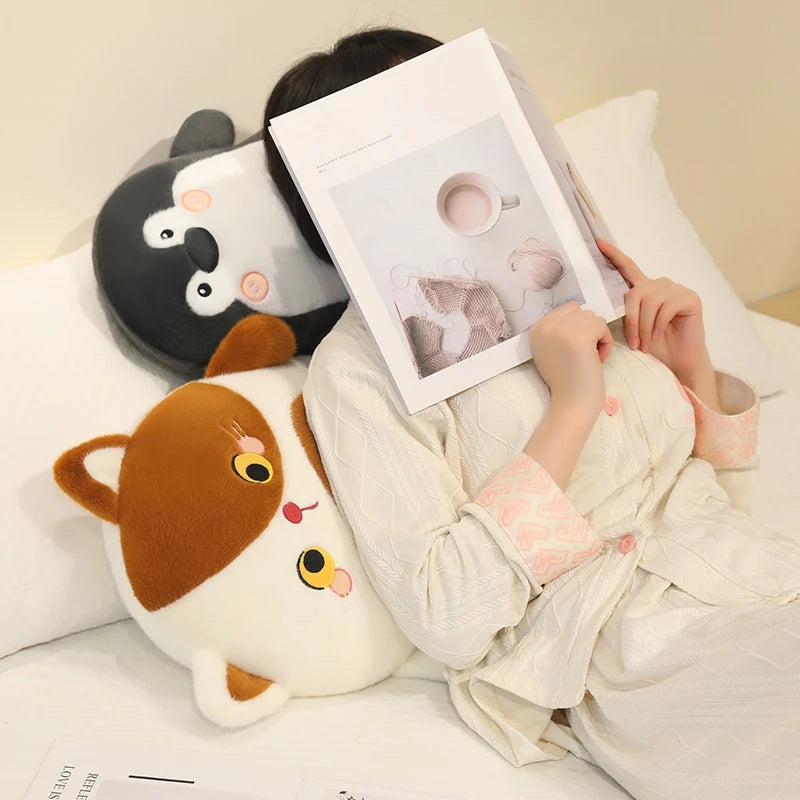 Brown and White Lying Animal Plush