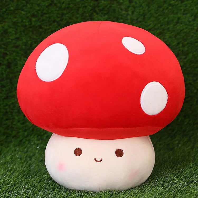 Cute Red Mushroom Plush with White Spots