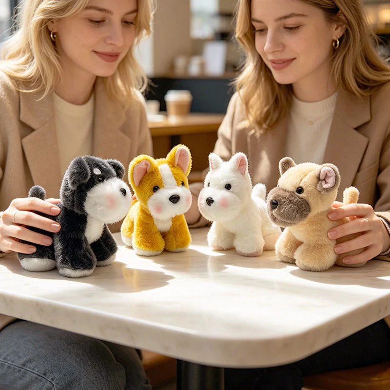 Assorted Plush Puppy Toys with Rosy Cheeks