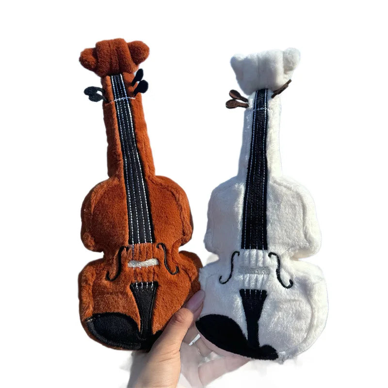 Brown and Cream Plush Violin Toy