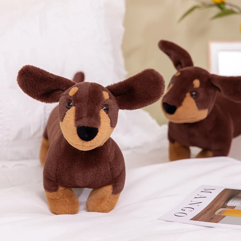 Brown and Tan Dachshund Plush Body Pillow