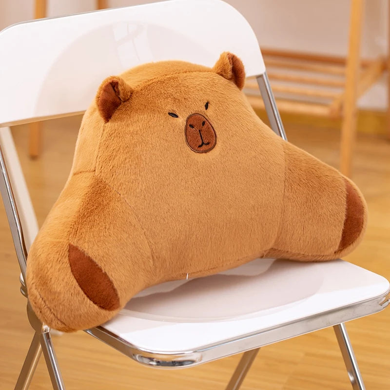 Brown Capybara Plush Lumbar Support Pillow